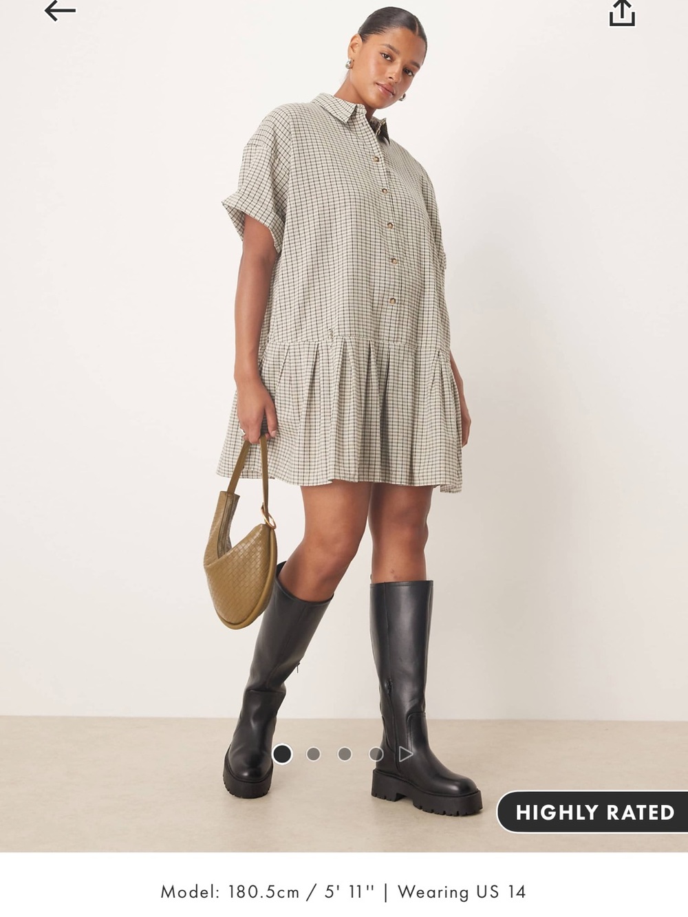 ASOS DESIGN Curve Boxy Mini Shirt Dress